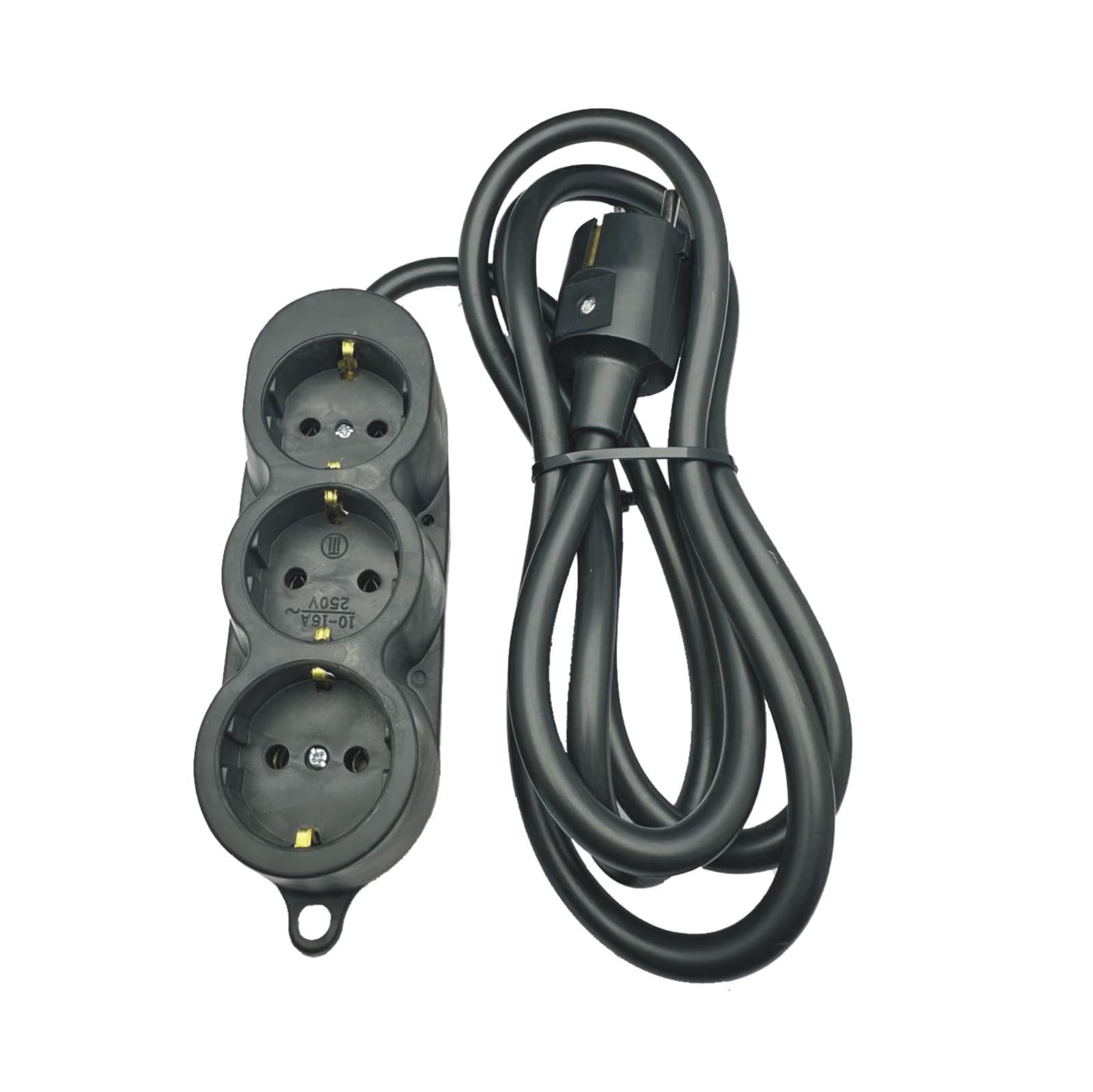 Prelungitor cauciuc 3 prize 3M-Negru (3*2,5)
