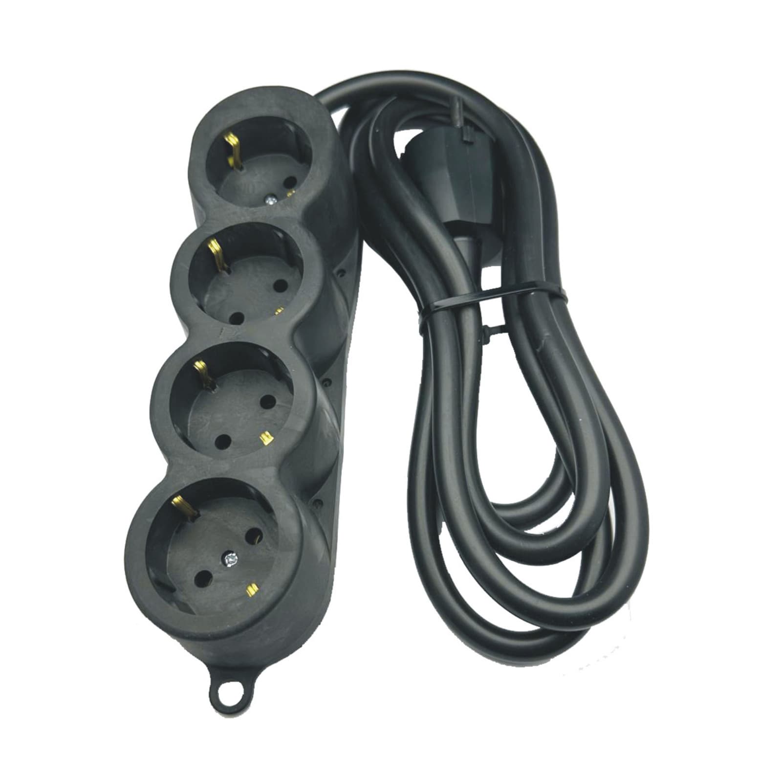Prelungitor cauciuc 4 prize 2M-Negru (3*2,5)