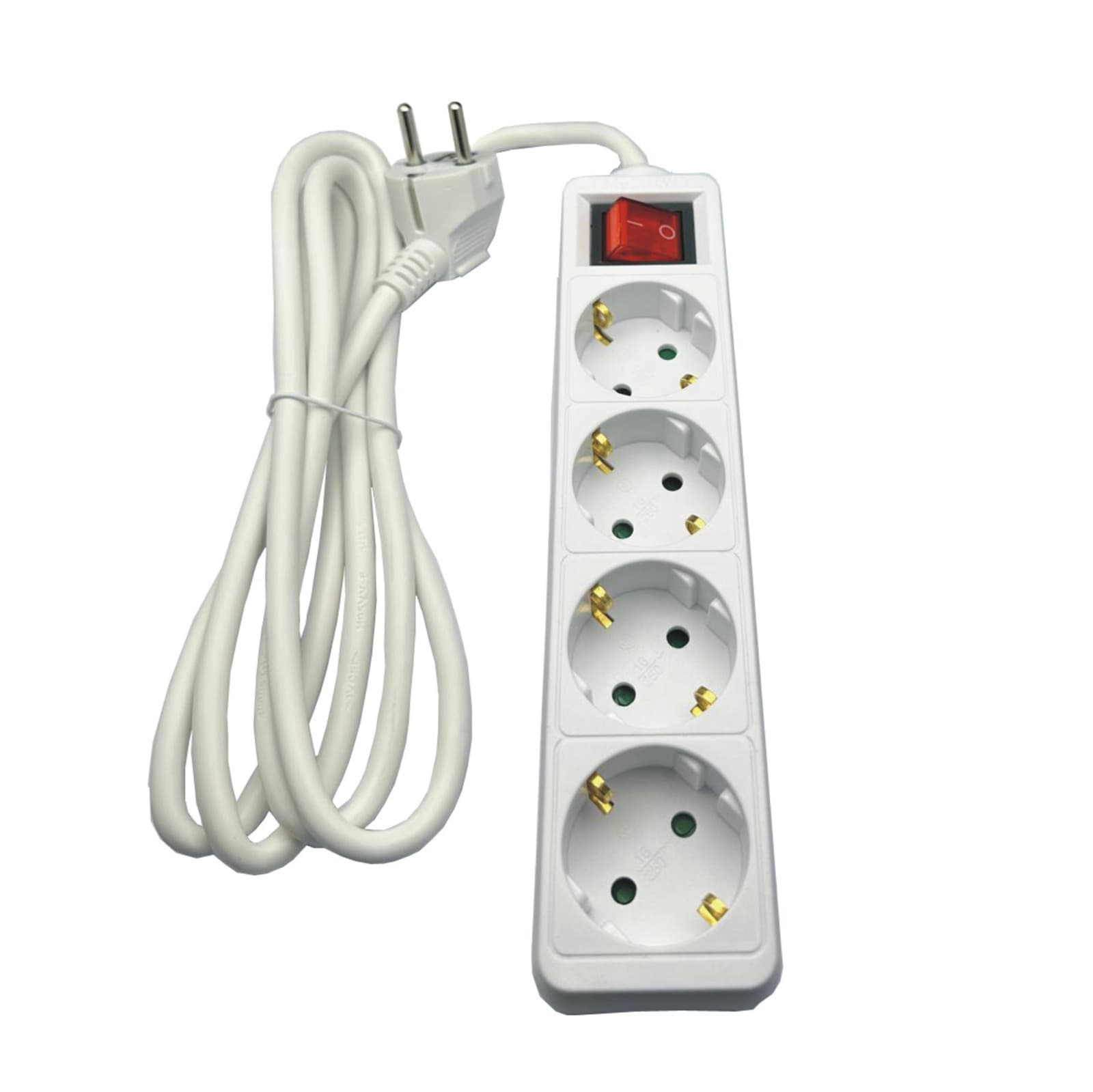 Prelungitor electric 4 prize cu întrerupător,cablu 3×1.5 mm² ,7M