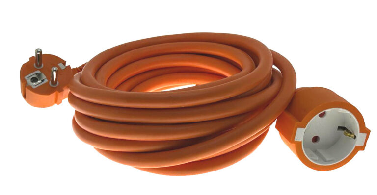 Cordon prelungitor electric cupla+ștecher 3*1,5 orange ,2m