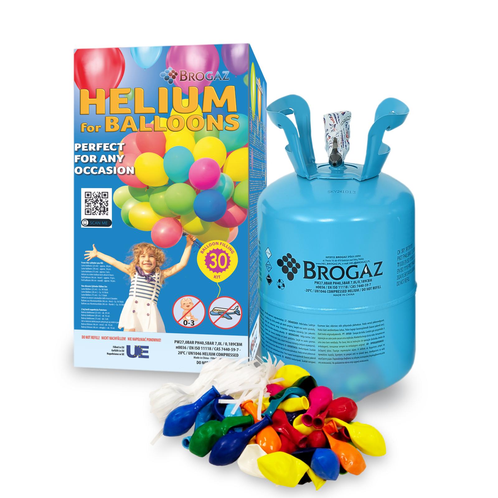 Butelie Heliu pentru 30 baloane